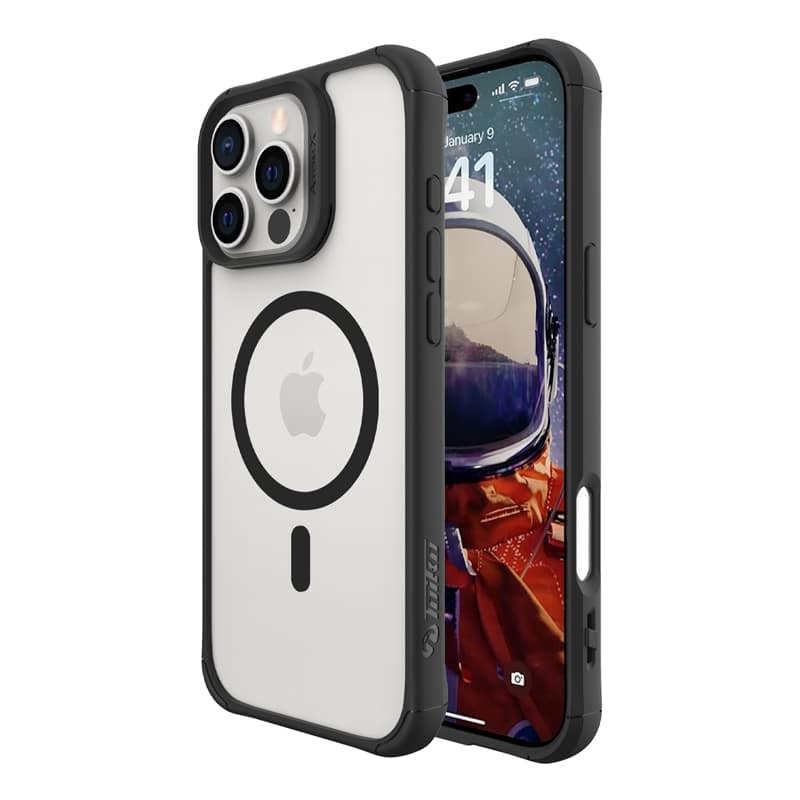 כיסוי Toiko AtomX MagSafe לאייפון 16 פרו מקס Apple iPhone 16 Pro Max בצבע שקוף מגסייף עם מסגרת שחורה