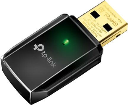 מתאם רשת אלחוטי TP-Link Archer T2U V3 AC600 Dual Band USB 2.0 600Mbps