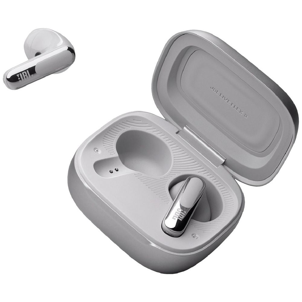 אוזניות אלחוטיות TW + ביטול רעשים JBL LIVE FLEX3 – כסוף