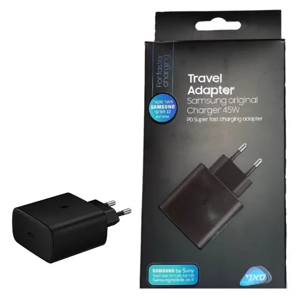 ראש מטען קיר מהיר 45W מבית Samsung עם חיבור Type-C