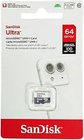 כרטיס זיכרון SanDisk Ultra microSDHC 64GB 100MB/s Class 10 UHS-I - חמש שנות אחריות ע"י היבואן הרשמי