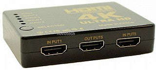 מתג 5 כניסות HDMI 4K ליציאה אחת עם שלט אלחוטי - Gold Touch מדגם E-HDMI-SW-4K-5