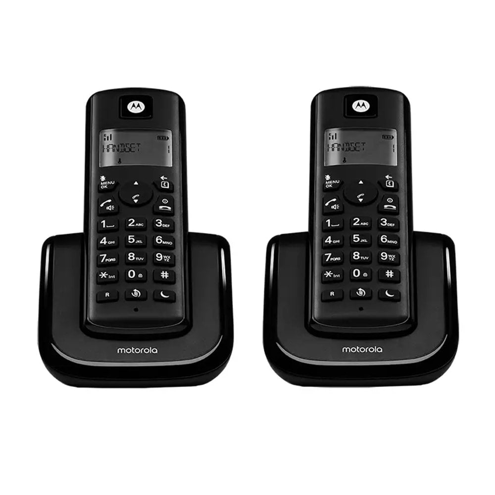 טלפון אלחוטי דיגיטלי עם שלוחה נוספת +Motorola T202 - צבע שחור שנה אחריות ע"י היבואן הרשמי
