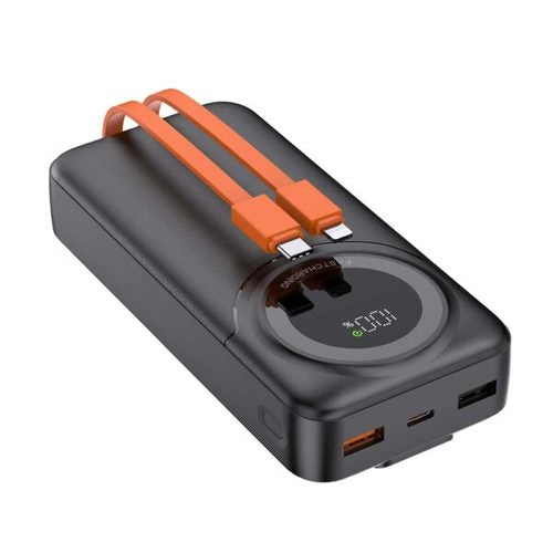 סוללת גיבוי 20,000mAh עם כבלים מובנים

פתרון טעינה עוצמתי, חכם ונוח , לשימוש יומיומי, לטיולים, לעבודה ולשטח.

סוללת הגיבוי בנפח ‎20,000mAh מעניקה אנרגיה אמינה לאורך זמן.

עם טעינה מהירה וכבלים מובנים לשימוש מיידי, ללא צורך בכבלים נוספים.

תכונות עיקריות: